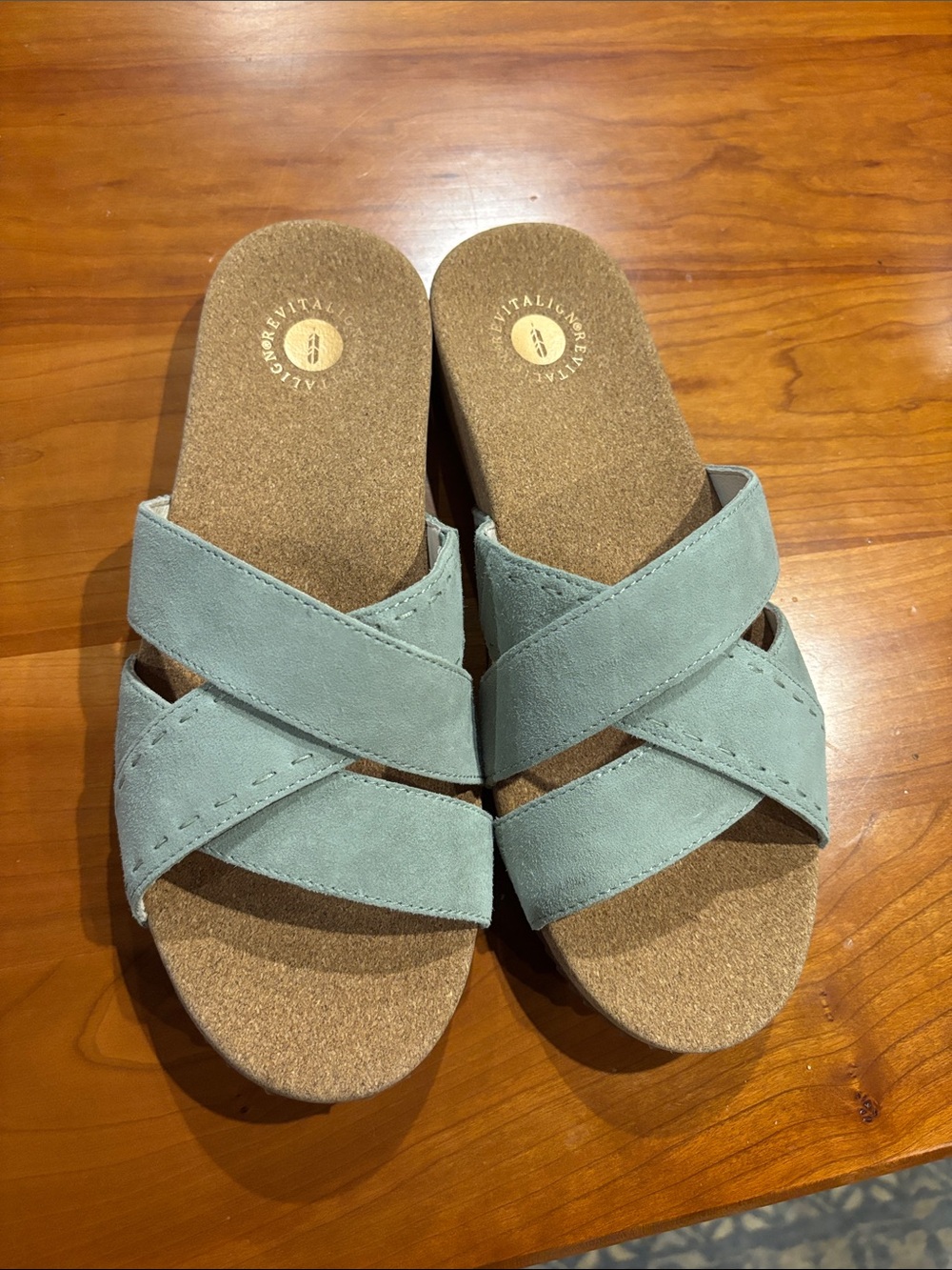 REVITALIGN Orthotic Strappy Suede Slide Sandals